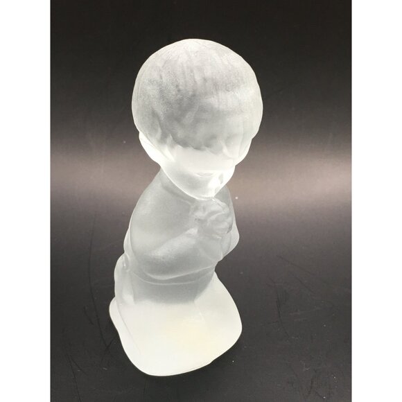Vintage Fenton Frosted Satin Glass Praying Children Figurines 4'' Pair - Picture 14 of 16
